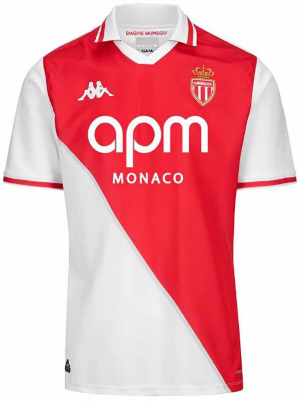 AS Monaco maillot domicile uniforme de football adulte premier kit de vêtements de sport pour hommes maillot de football 2024-2025